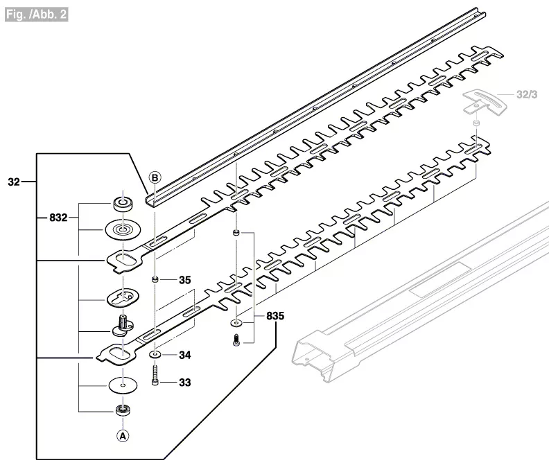 jeu de couteaux pour taille-haies BOSCH AHS 54-20 LI